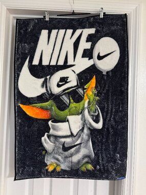 Grogu-Style (Baby Yoda) Nike Streetwear Accent Rug 22x32 Black